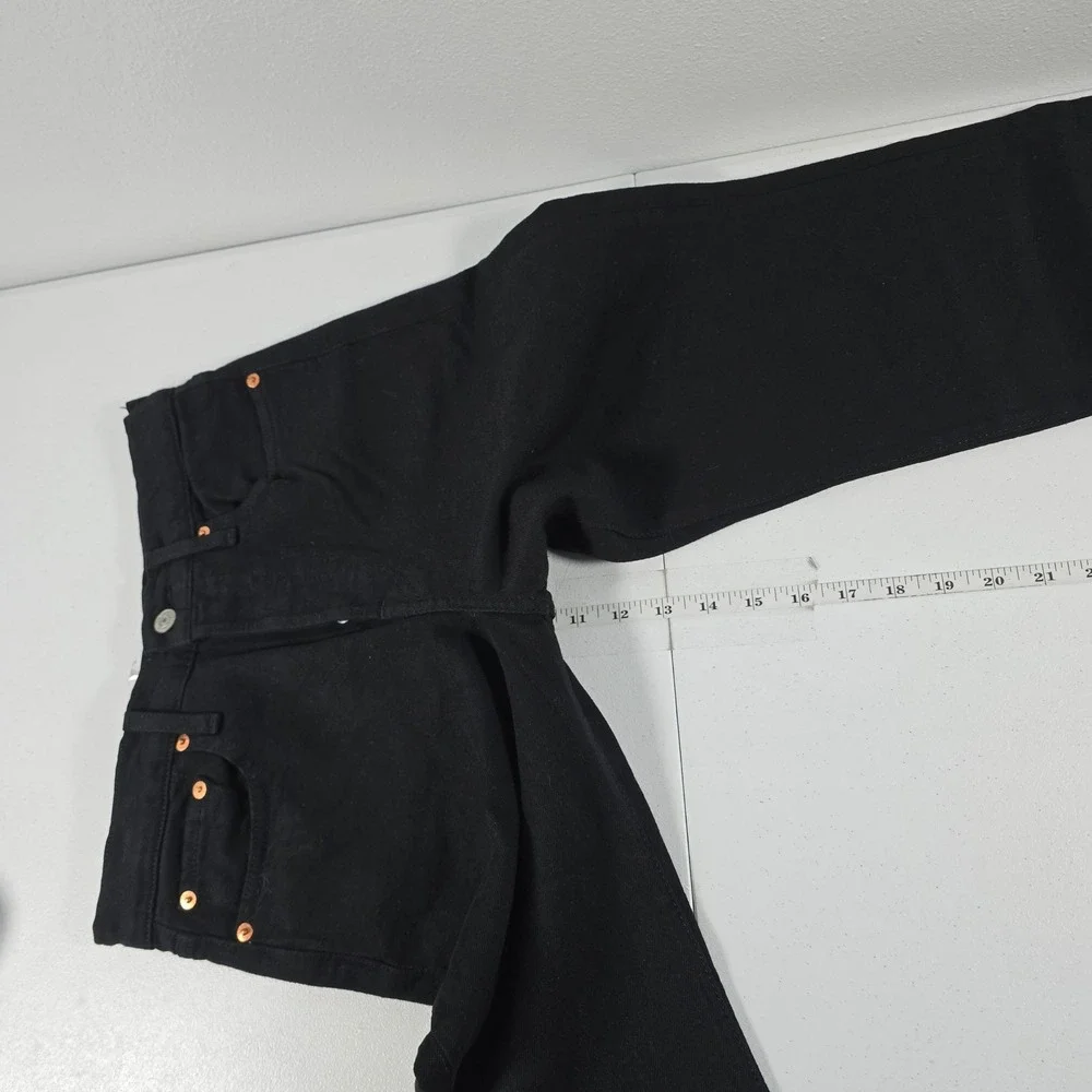 Levis Wedgie‎ Straight Jeans Womens 26 Black High Rise Button Fly Denim 5044